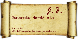 Janecska Horácia névjegykártya
